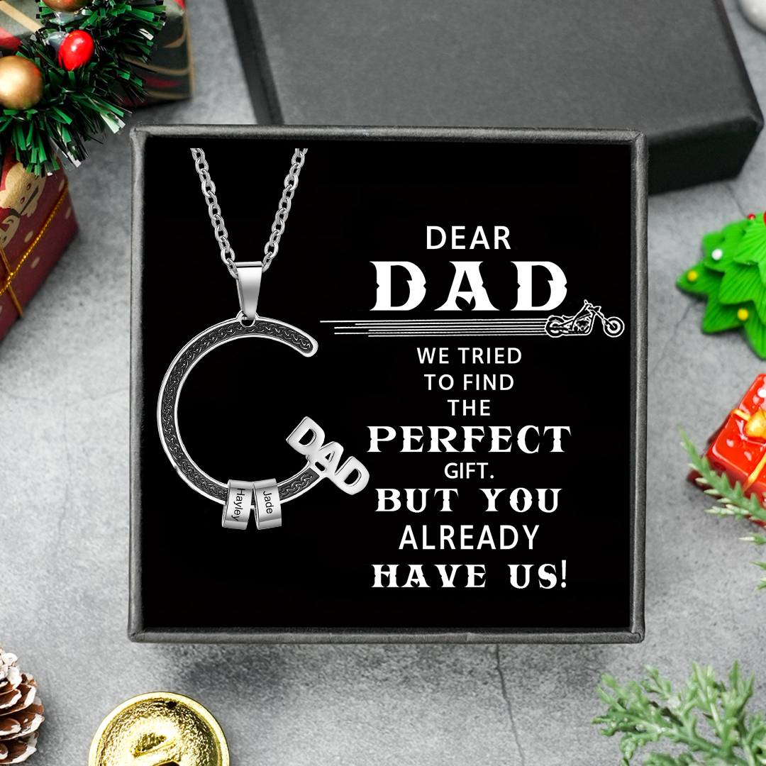 Personalized Dad Necklace Custom 1–6 Names Stainless Steel Gifts for Him