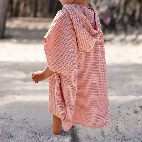 Personalized Name Hooded Baby Poncho Towel Muslin Bath Poncho For Toddler Kids Cotton Waffle Hooded Baby Bath Towels