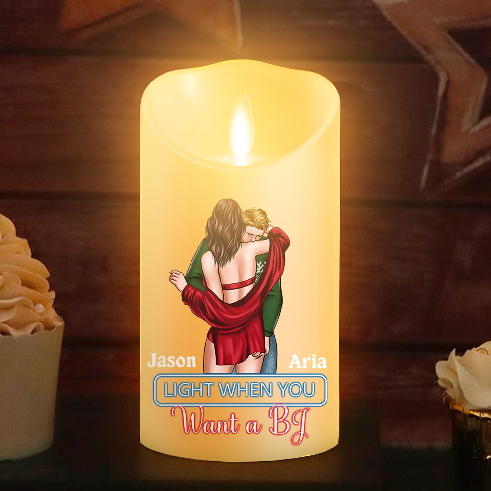 You Make The Season Bright Personalized Couple Custom LED Candle with 2 Names Romantic Gift For Him or He
