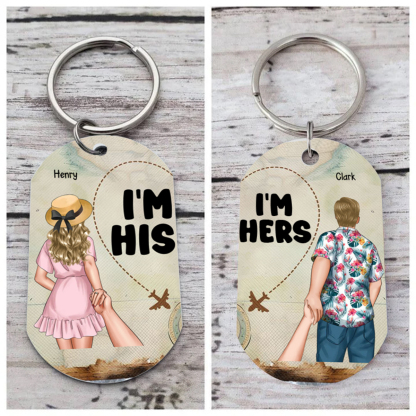 Personalised Couple Keyring I’m His I’m Hers Design Valentine’s Day Gift for Couples