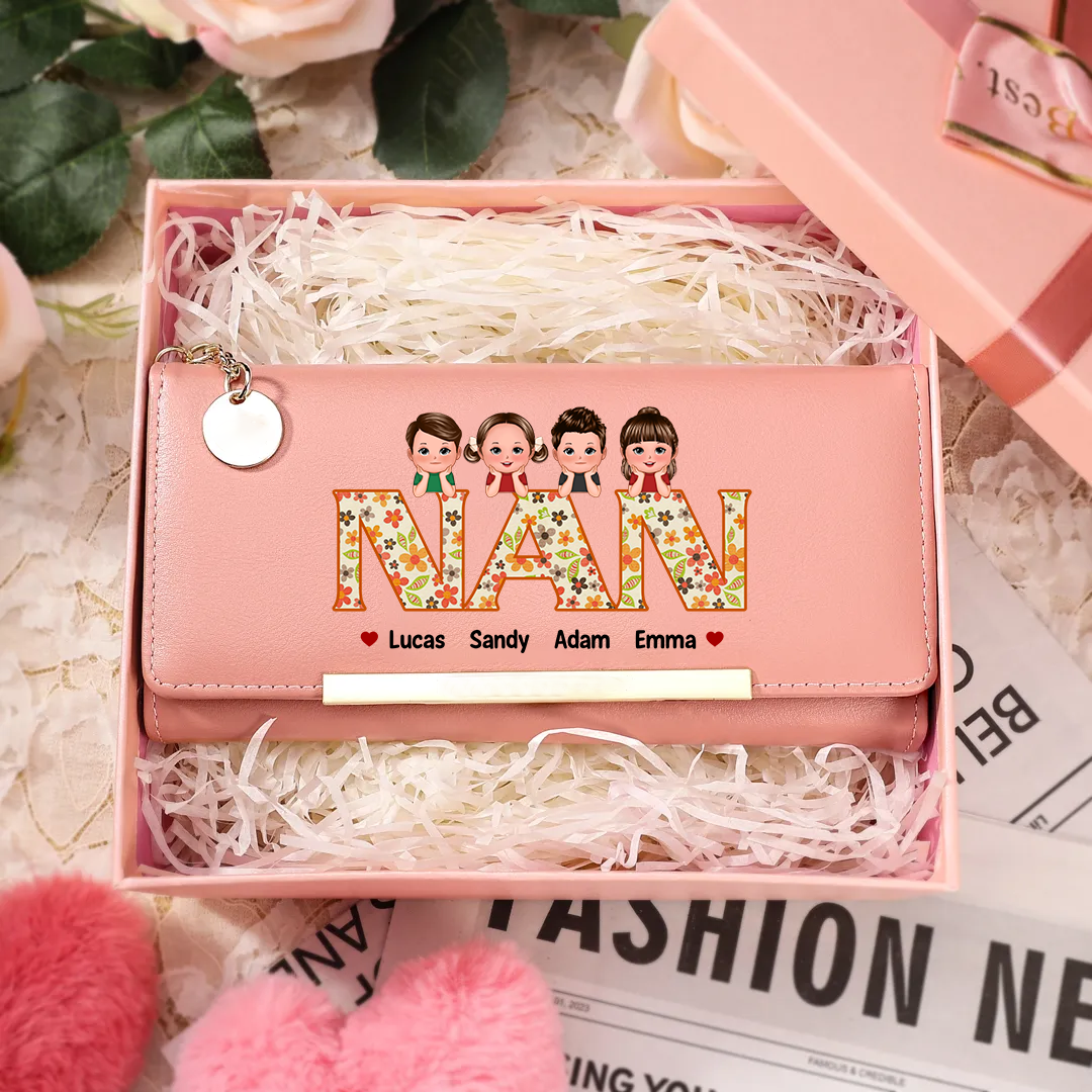 To my Mum - Personalized Women Wallet Custom PU Leather with 1–6 Names, Wallet Gift Multiple Colours | Jessemade