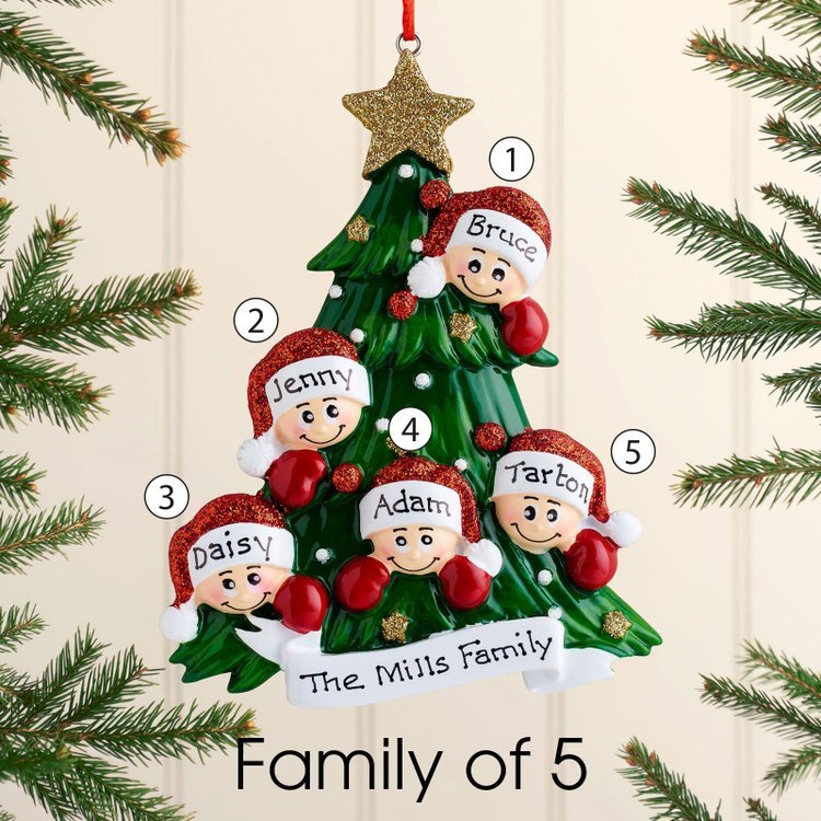 Personalized Family Christmas Ornament Custom 2 Names Hanging Ornament Gifts For Family