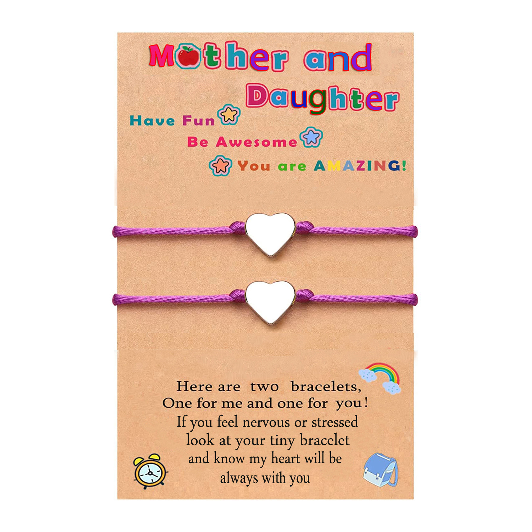 Women Bracelet Dainty Teen Heart Bracelet Back To School Adjustable Bracelet for Girls