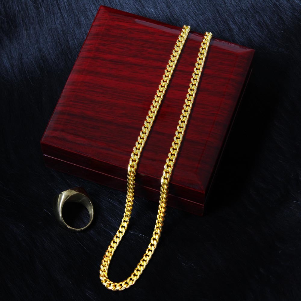 To My Boyfriend Cuban Link Chain Necklace Promise Necklace Gift Set - I Love You Forever & Always