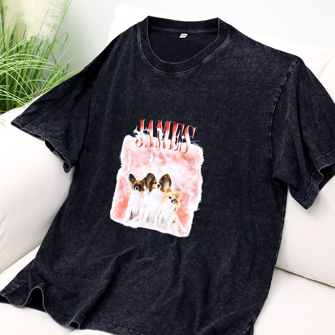 Personalized Name & Photo T-Shirt Custom Clothing Pattern Color Style Pet Short Sleeve Gifts for Him