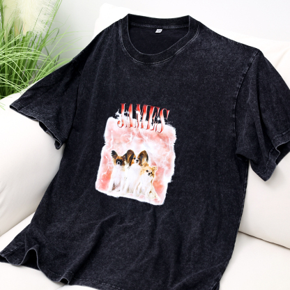 Personalized Name & Photo T-Shirt Custom Clothing Pattern Color Style Pet Short Sleeve Gifts for Him