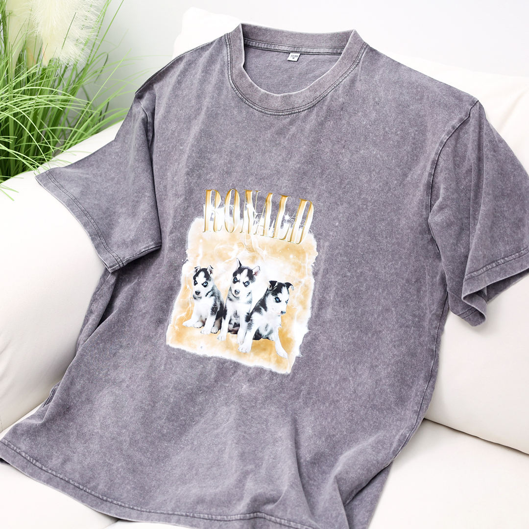 Personalized Name & Photo T-Shirt Custom Clothing Pattern Color Style Pet Short Sleeve Gifts for Him