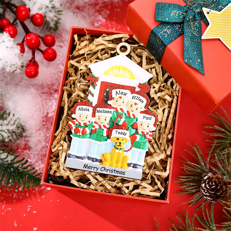 Personalized Family Christmas Ornament Custom 3 Names Hanging Ornament Gifts For Family