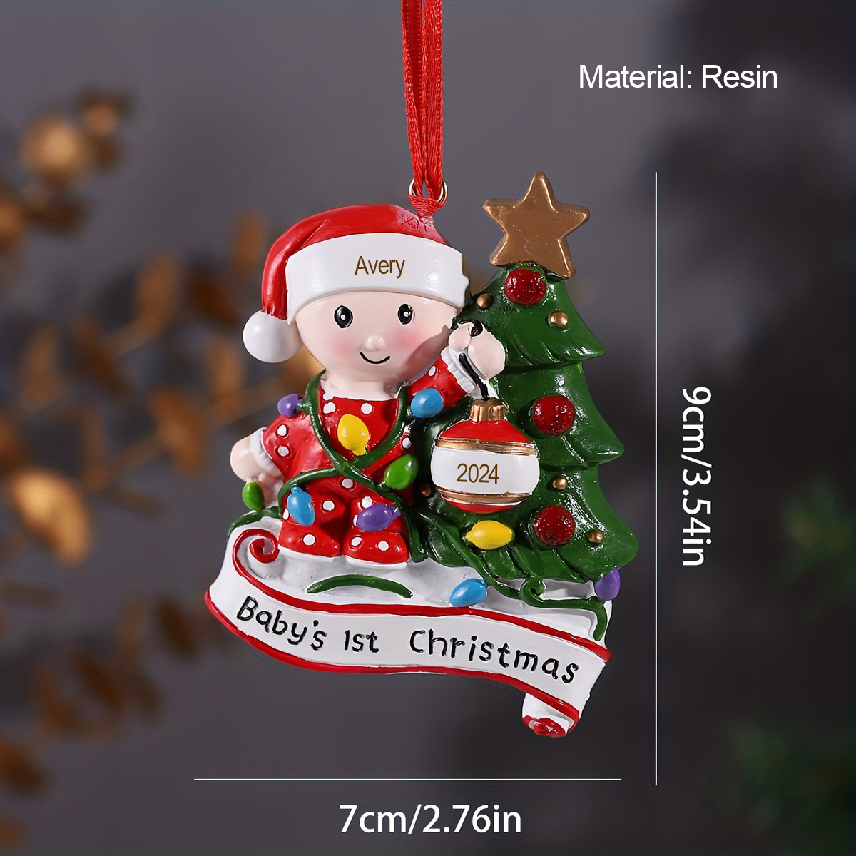Personalized Christmas Tree Ornaments Customized Name & Date Christmas Decor - Baby's 1st Christmas Gifts