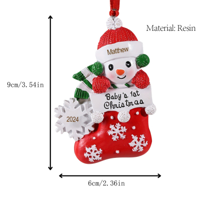 Personalized Christmas Stockings Ornaments Customized Name & Date Christmas Decor - Baby's 1st Christmas Gifts