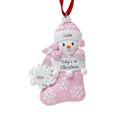 Personalized Christmas Stockings Ornaments Customized Name & Date Christmas Decor - Baby's 1st Christmas Gifts
