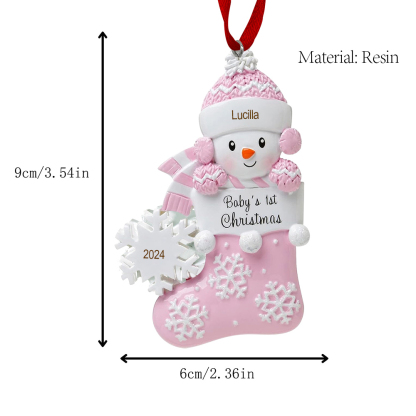 Personalized Christmas Stockings Ornaments Customized Name & Date Christmas Decor - Baby's 1st Christmas Gifts