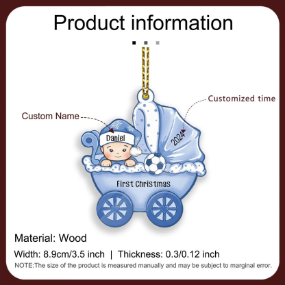 Personalized Baby First Christmas Ornament Wooden Ornament Gifts for Family