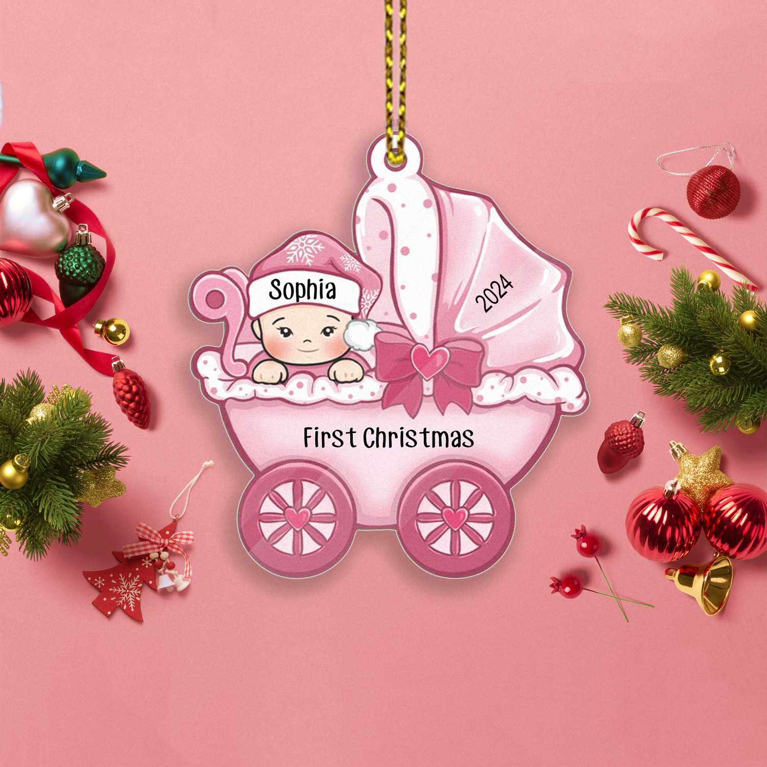 Personalized Baby First Christmas Ornament Wooden Ornament Gifts for Family