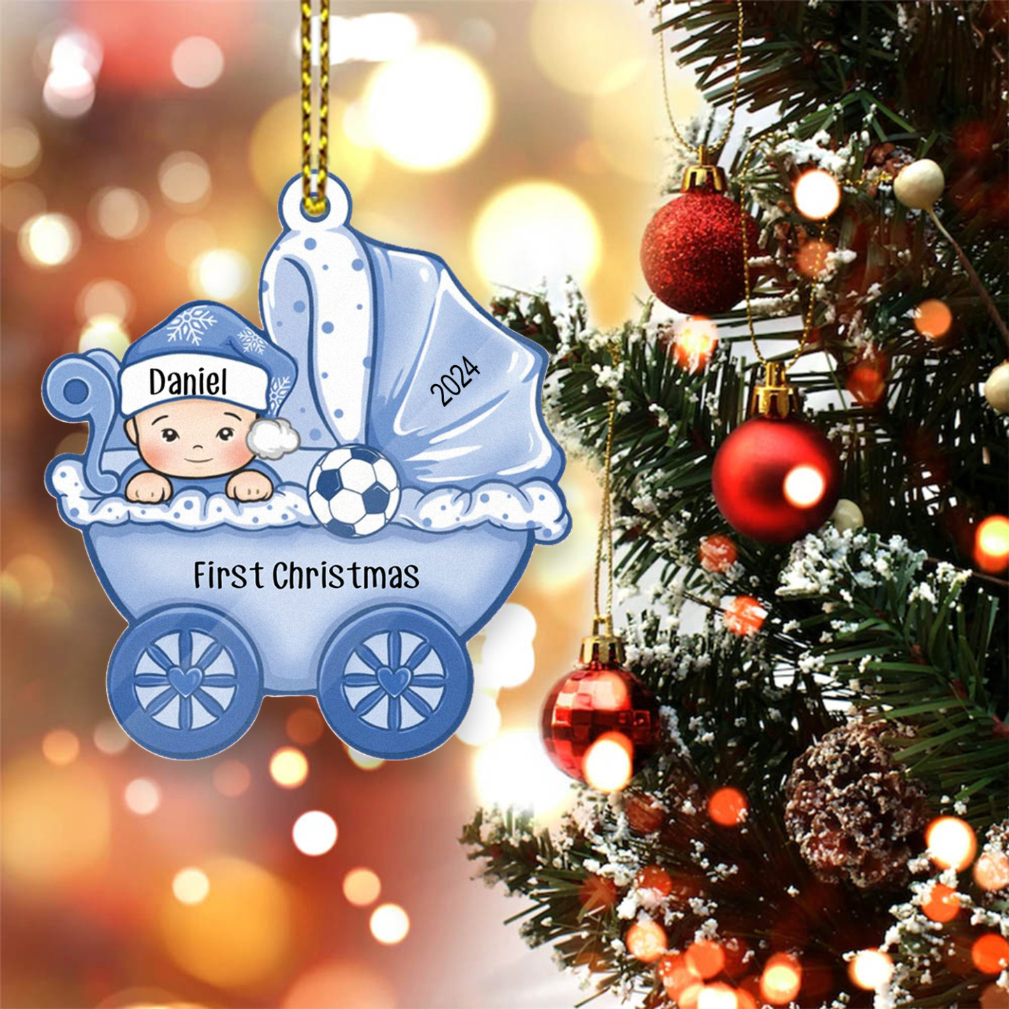 Personalized Baby First Christmas Ornament Wooden Ornament Gifts for Family
