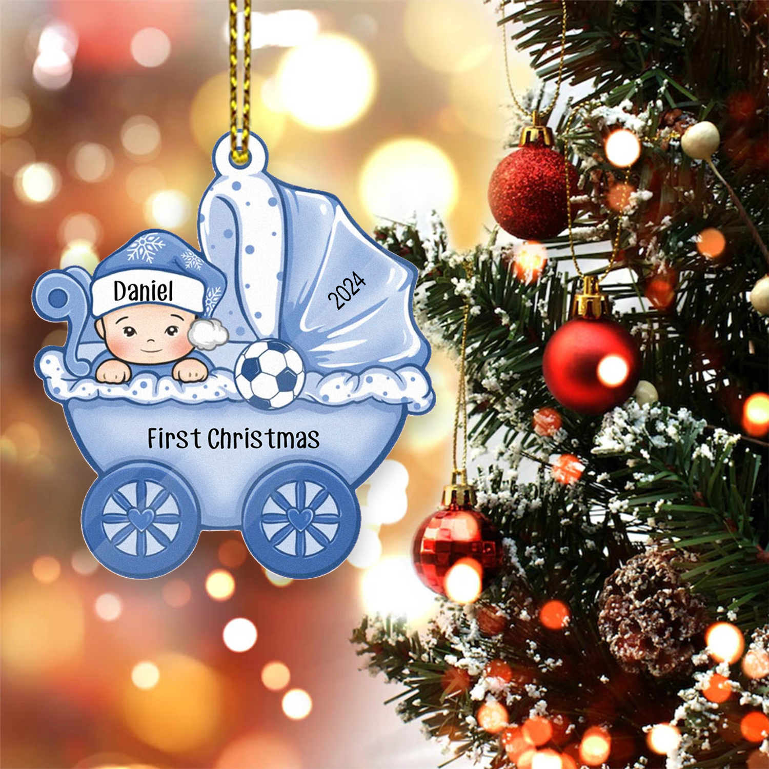 Personalized Baby First Christmas Ornament Wooden Ornament Gifts for Family