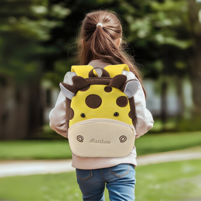 Personalized Kids School Bag with Name & Animals – Back to School Gift | Lorajewel