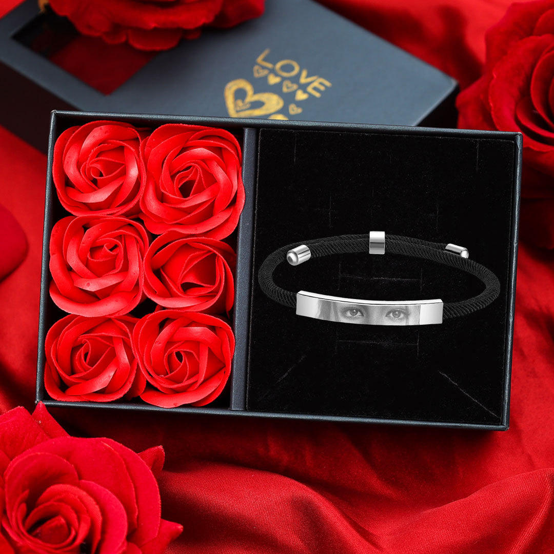 Personalized with Unique Eye Photo Adjustable Rope Braided Bracelet Fo