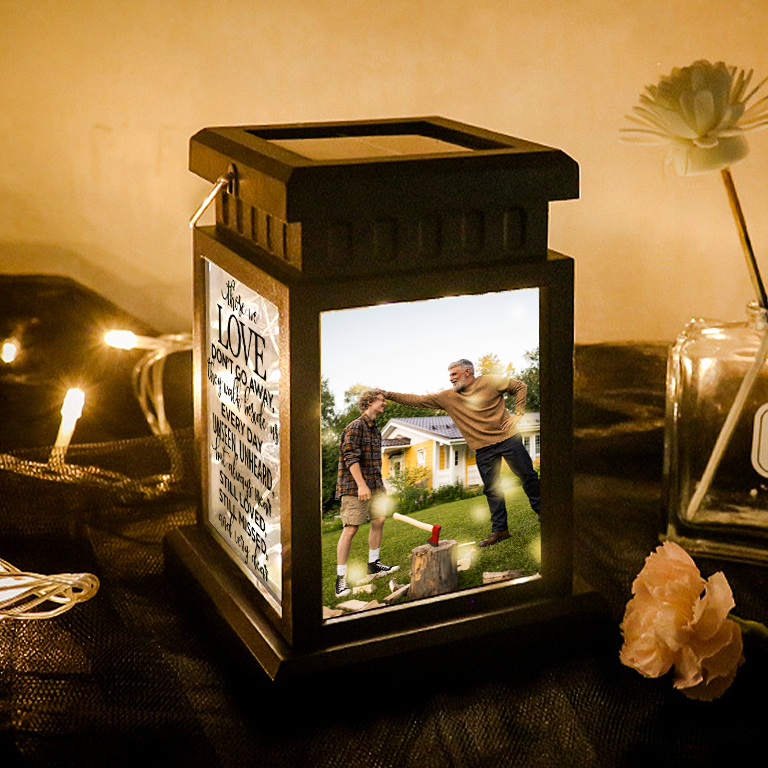 Personalized Photo Lantern Lamp Those We Love Don't Go Away Memorial Sympathy gift