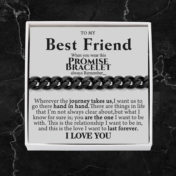 To My Best Friend Cuban Chain Bracelet Stainless Steel Bracelet Gift Set