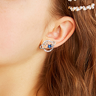 To My Beautiful Daughter Moon & Stars Planet Earrings