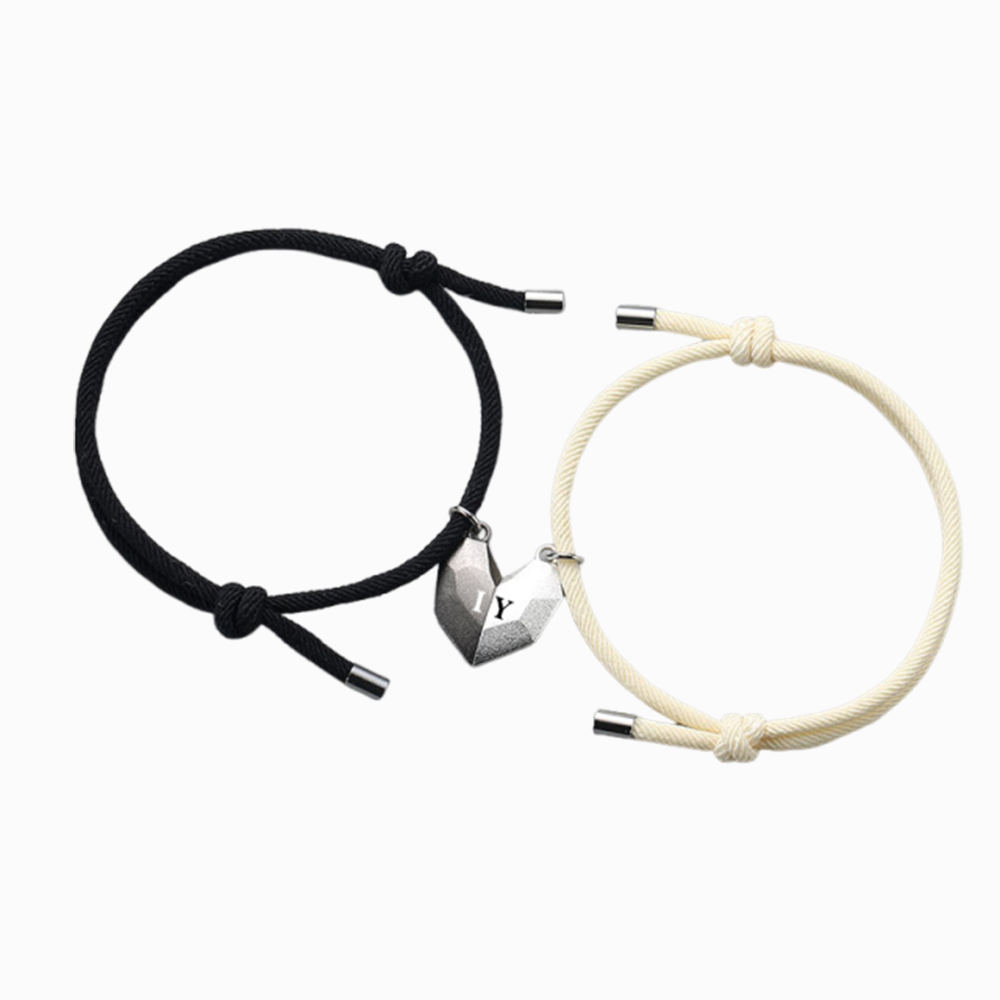 Personalized Couple Magnetic Bracelet Set Two Souls One Heart Matching Bracelet
