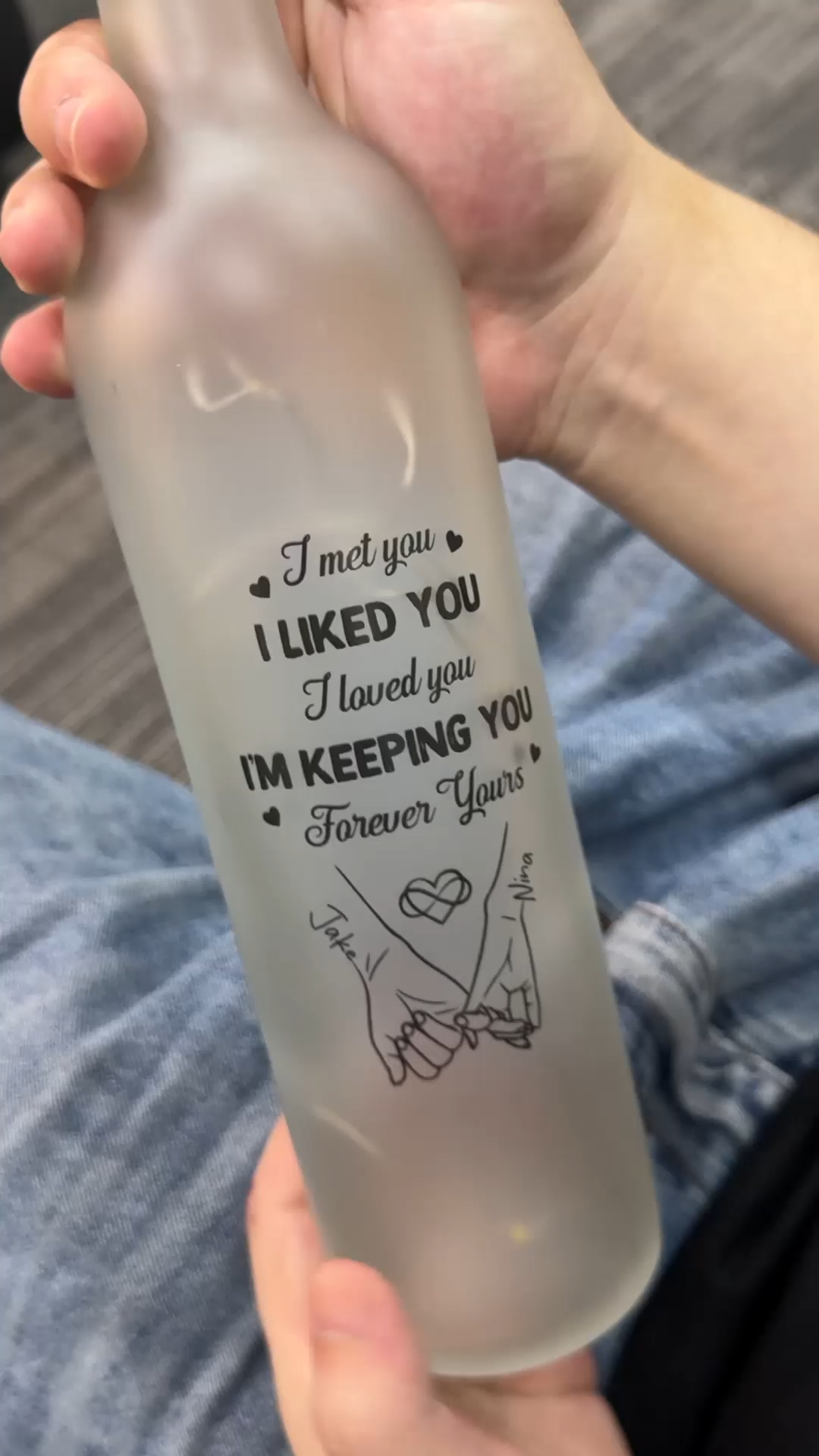 Personalized Couple LED Message Bottle Light Gift