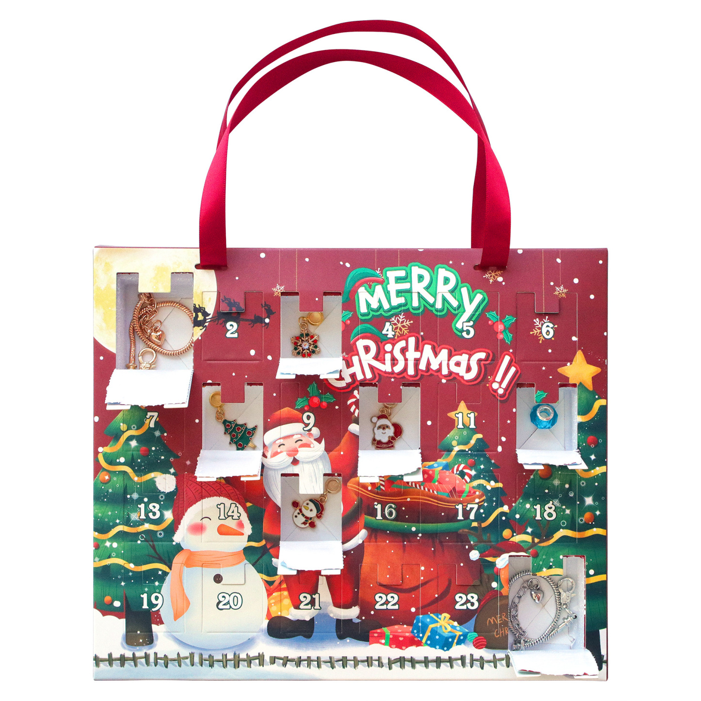 Christmas Bracelet Charms Surprise Blind Box Advent Calendar 24 Days Countdown Surprise Box DIY Bracelet Mystery Box Gift For Her