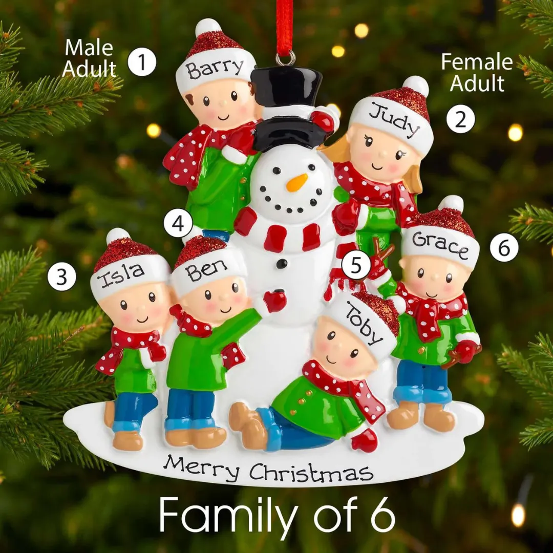 Personalized Family Christmas Ornament Custom 5 Names Hanging Ornament Gifts For Family