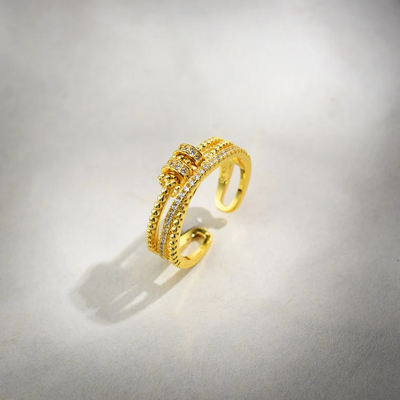 To My Daughter-S925 Spinning Bead Fidget Ring Gifts For Daughter