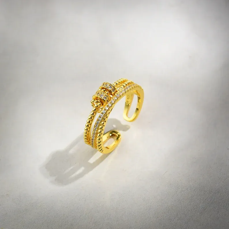 To My Daughter-S925 Spinning Bead Fidget Ring Gifts For Daughter