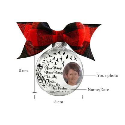 Personalized Photo Ball Ornament Your Wings Were Ready Memorial Ornament