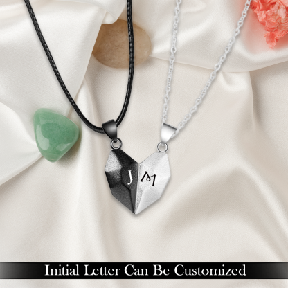 To My Man Magnetic Heart Necklace Custom Love Couple Necklace Gift Set