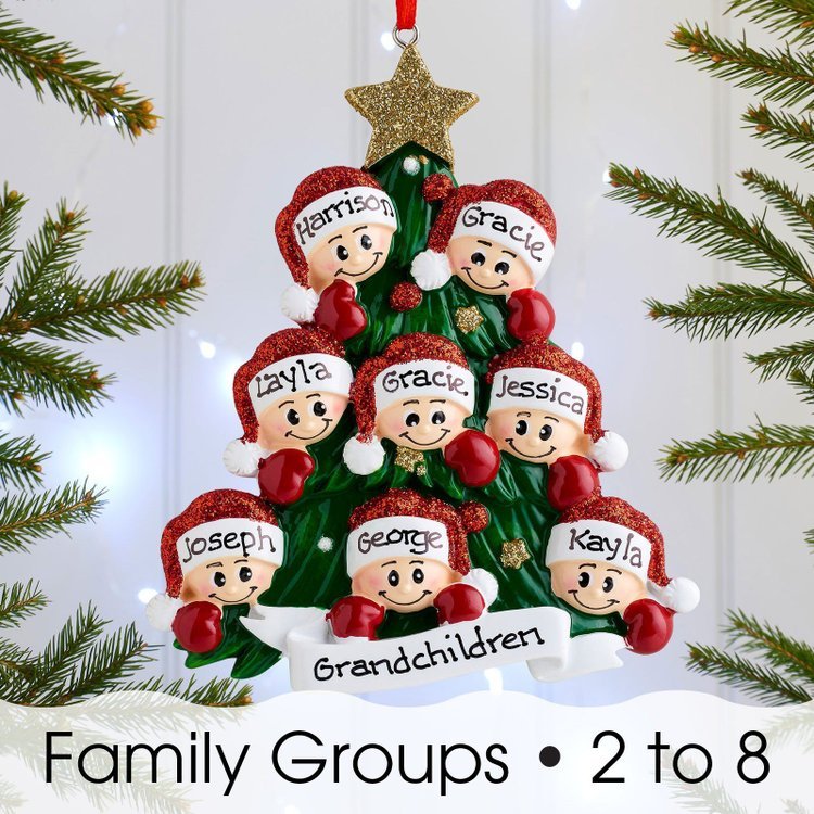 Personalized Family Christmas Ornament Custom 2 Names Hanging Ornament Gifts For Family