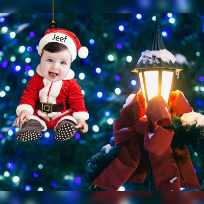 Funny Face Christmas Ornament Custom Photo Ornament Gifts for Family