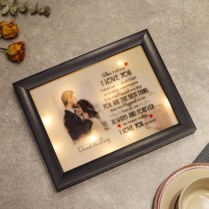 Personalized Photo Frame I Love You LED Light Shadow Box Couple Gifts