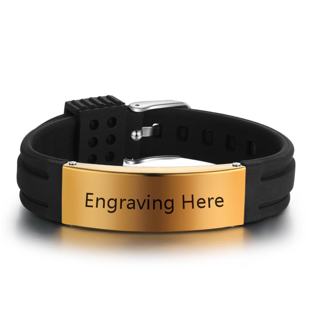 Engraved Medical Alert Bracelet Adjustable Silicone Waterproof Bracelet Women Men Personalized Emergency ID Wristband Multii Color