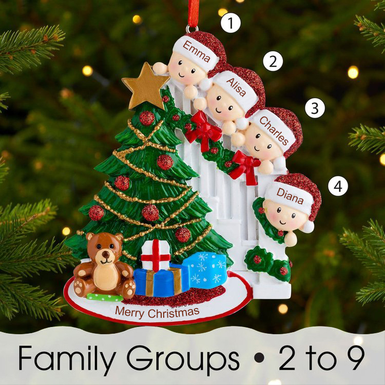 Personalized Family Christmas Ornament Custom 2 Names Hanging Ornament Gifts For Family