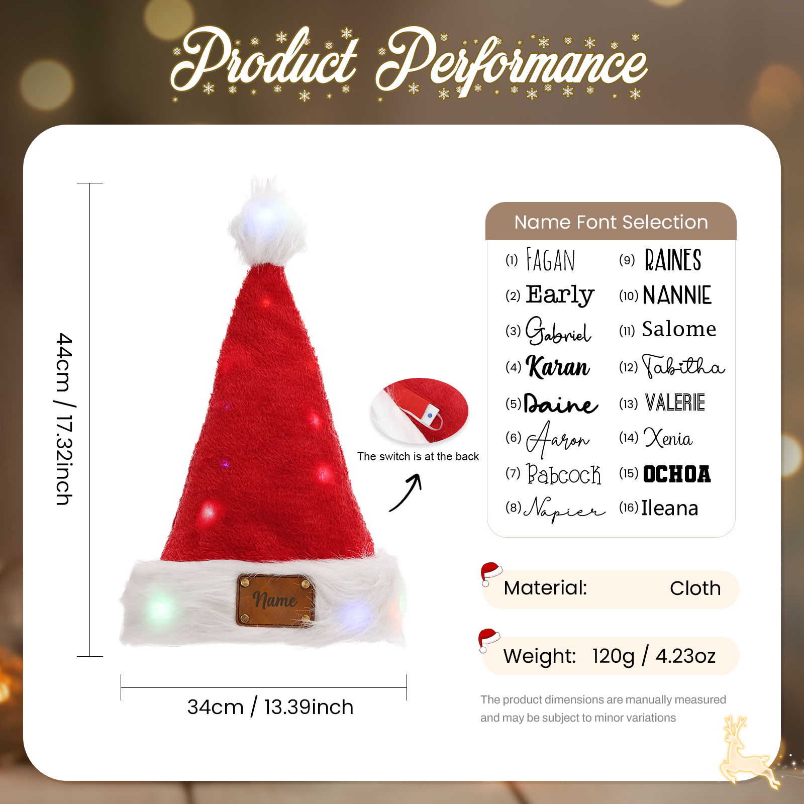 Personalized LED Parent-child Christmas Santa Hat