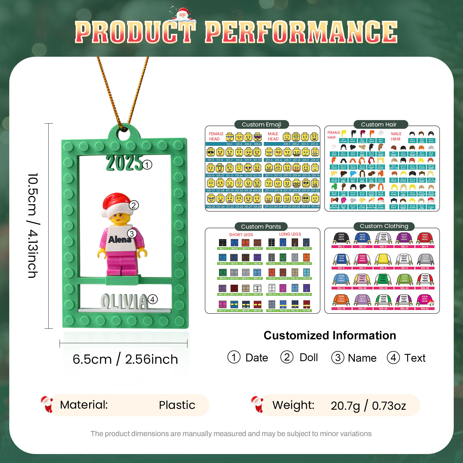 Personalized Minifigure Christmas Ornament