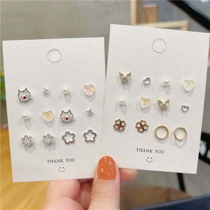 Exquisite Earring Set Cat Butterfly Pearl Earrings Gift for Her