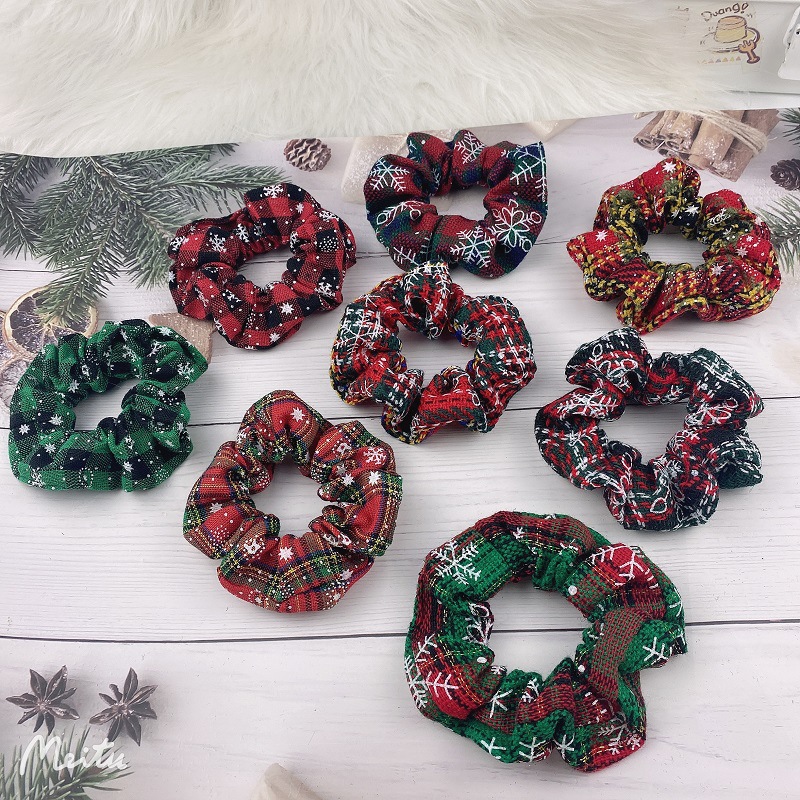 Christmas Scrunchie Set Festive Hair Ties for Holiday Cheer