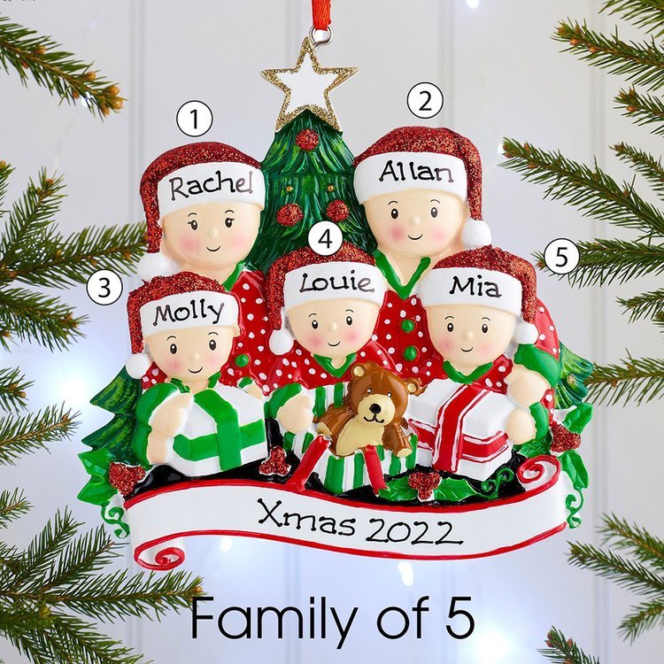 Personalized Family Christmas Ornament Custom 2 Names Hanging Ornament Gifts For Family