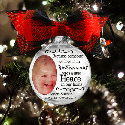 Personalized Photo Ball Ornament Someone We Love Is in Heaven Memorial Ornament