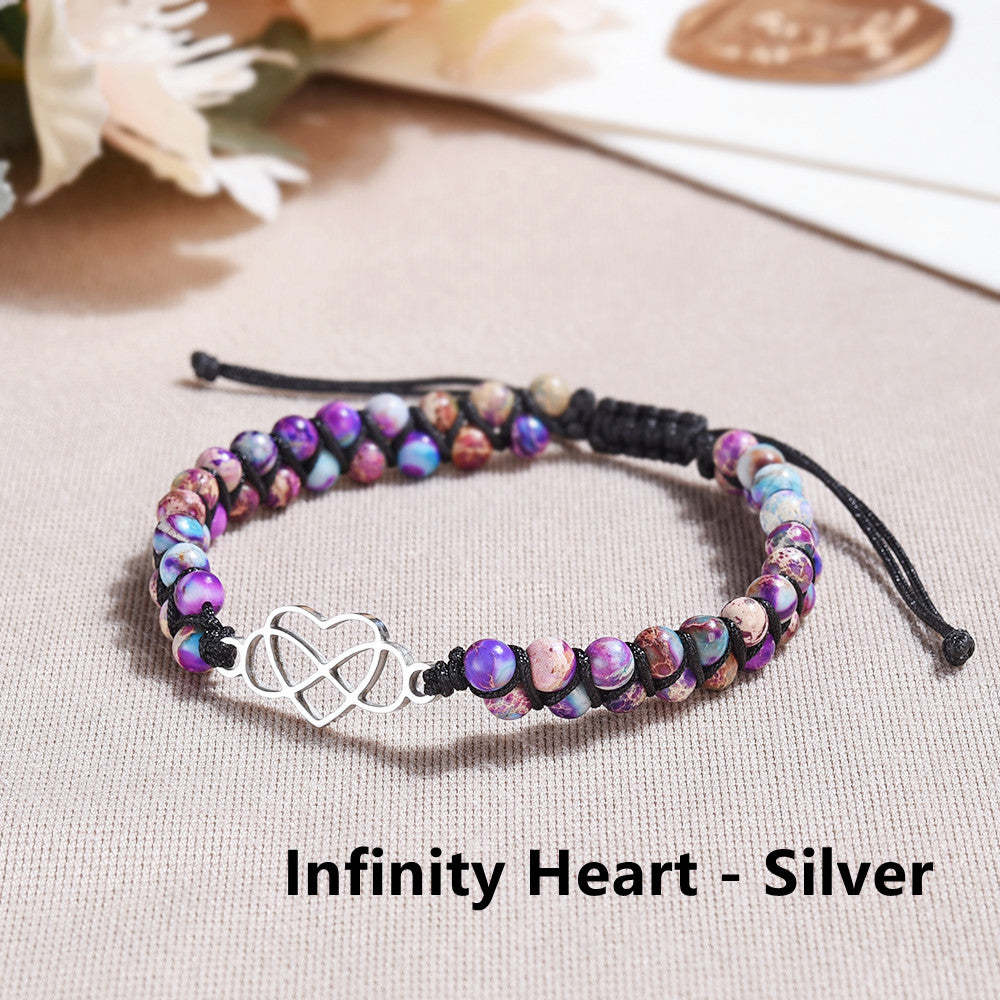 To My Daughter Infinity Heart Bracelet with Message Card Adjustable Bracelet Gift for Her - Never Forget How Much I Love You