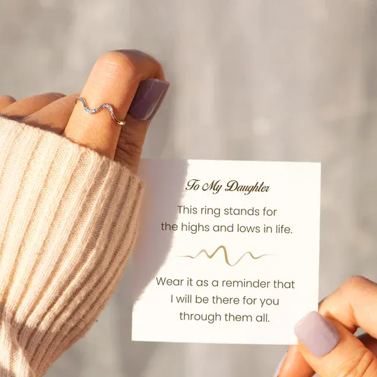 For Daughter-S925 Highs and Lows Minimalist Wave Ring