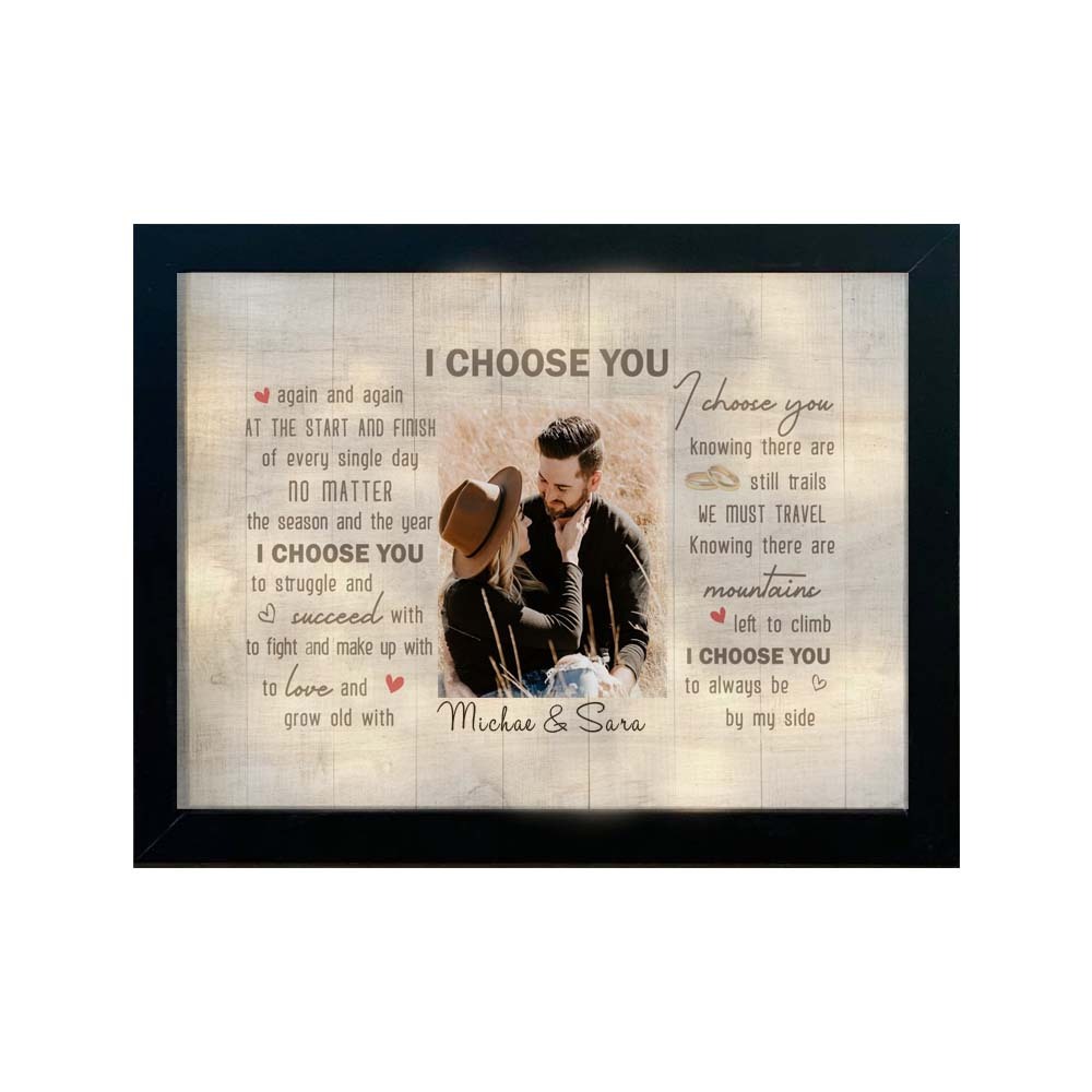 Personalized Photo Frame I Choose You LED Light Shadow Box Valentine's Day Gifts