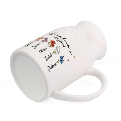 Personalized Birthflower Jug – Grandma's Garden Vase Family Gift for Grandma | Lorajewel