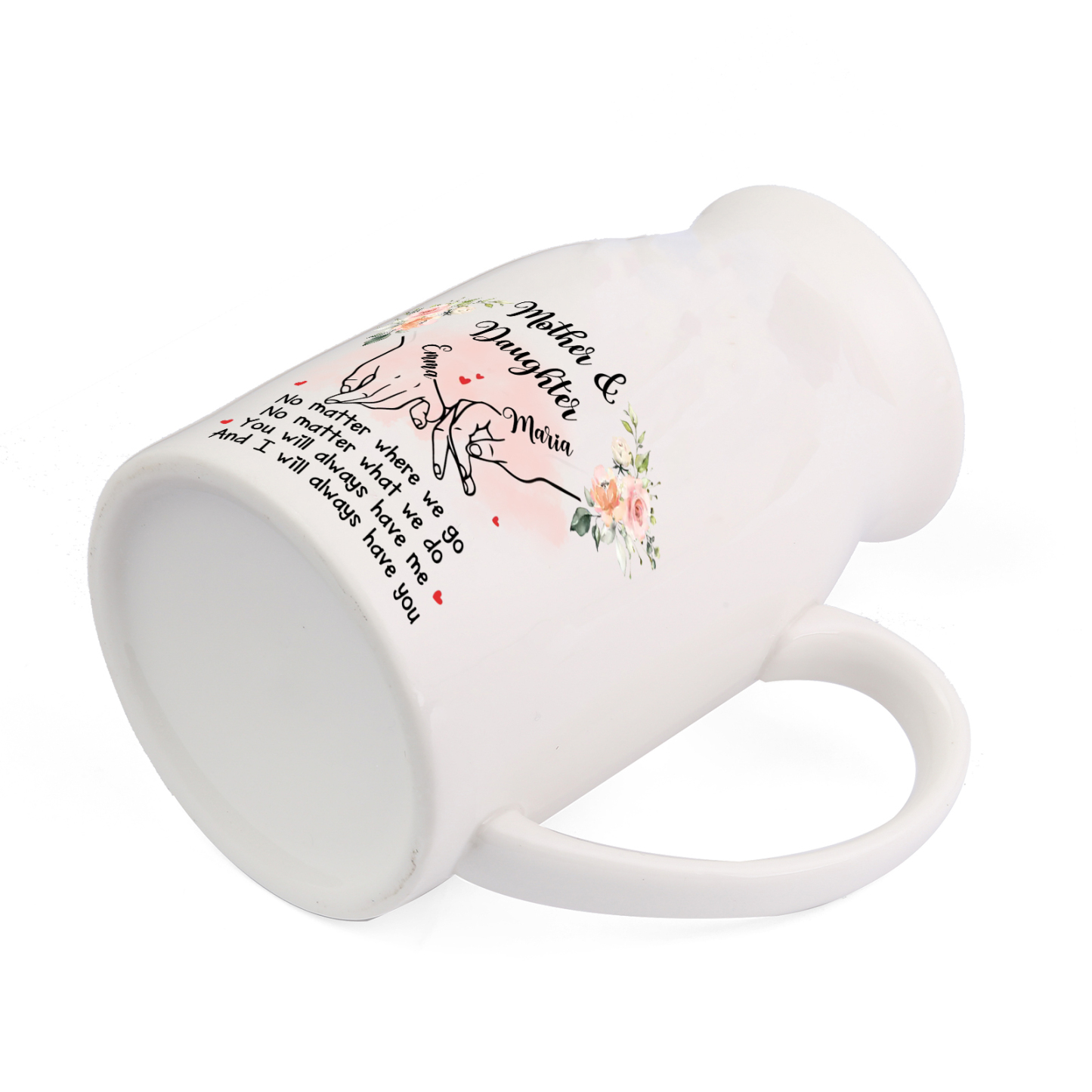 Personalized Mother & Daughter Jug – Ceramic Vase with Names and Quote for Mother’s Day | Lorajewel
