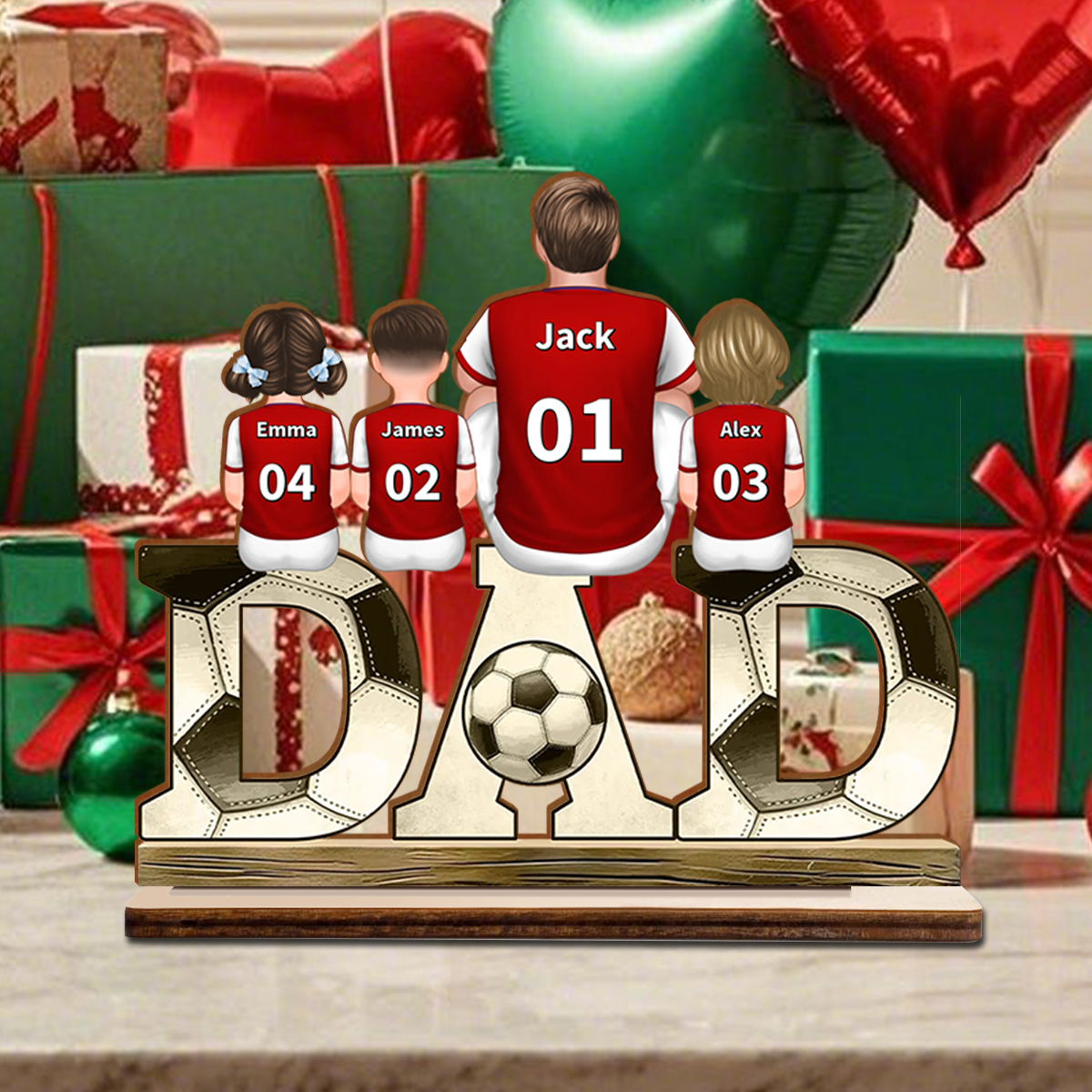 Perosnalized Football-Themed DAD Ornament - Custom Plaque Home Decoration for Father | Lorajewel